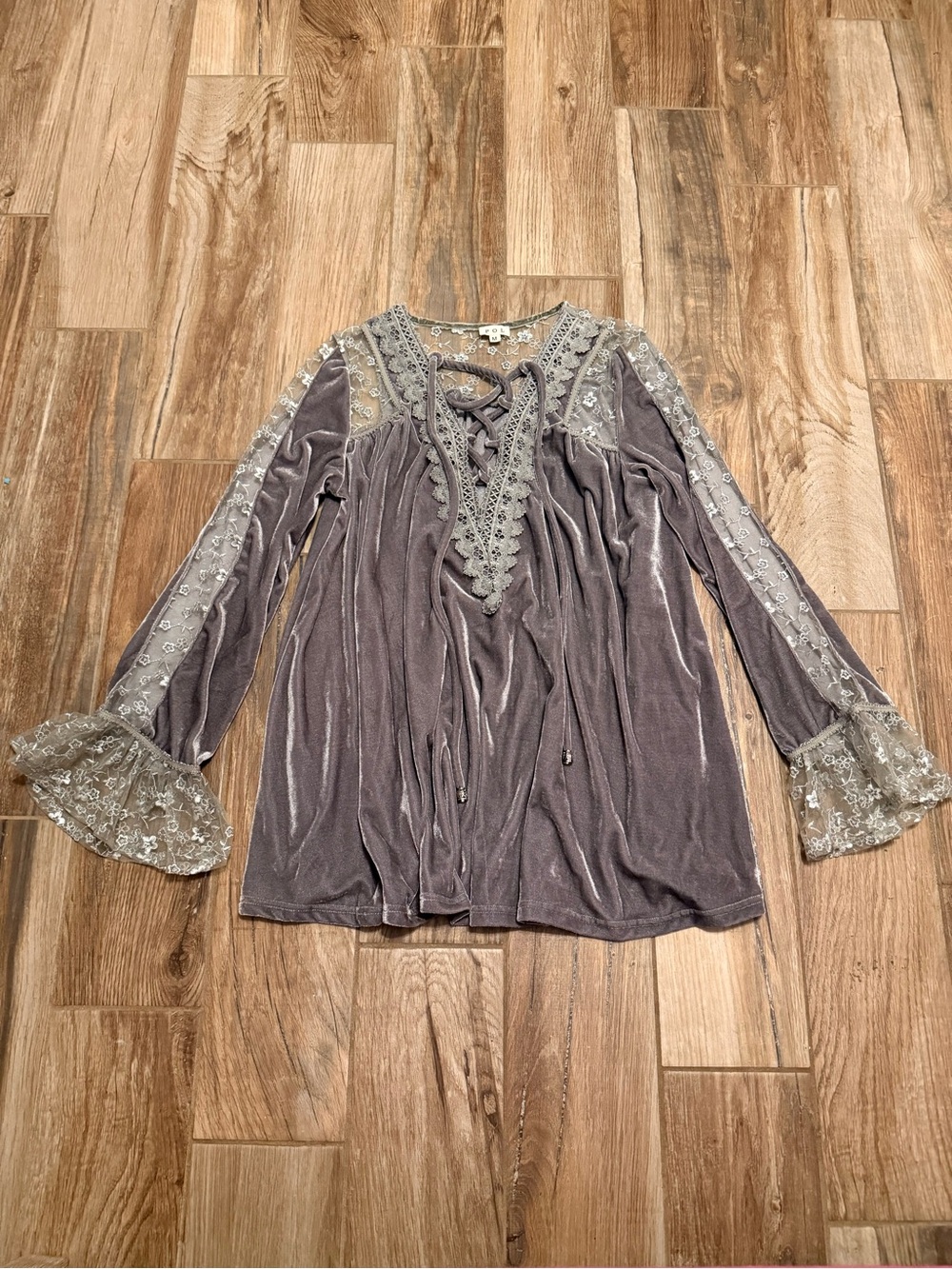 POL Velvet and Lace Top